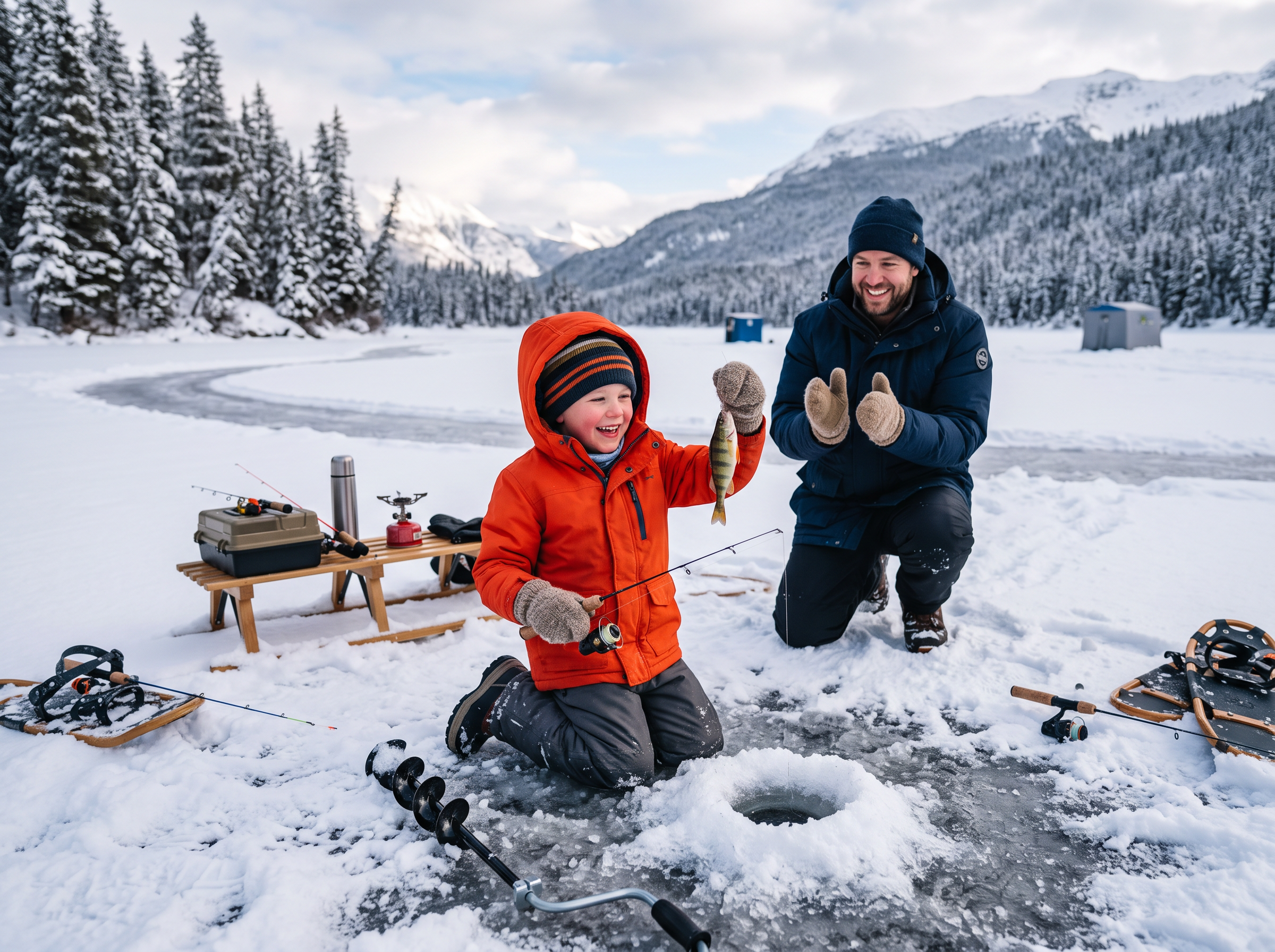 Child catching fish